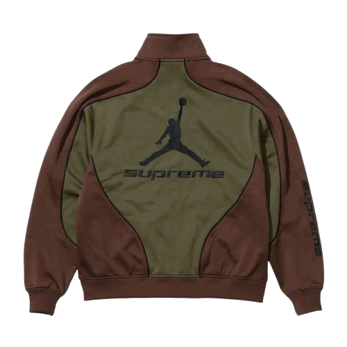 Jordan x Supreme Trickot Track Jacket Olive